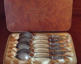 800 Sterling Silver Hors d'oeuvre Spoon Set from Denmark