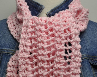 Knit Cotton Scarf in Blush