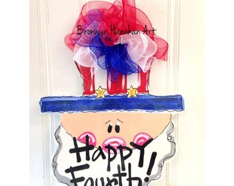 Happy Fourth Door Hanger - Bronwyn Hanahan Art