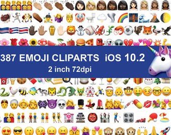 Instand DL - 2387 Emoji Enitre Clipart images Emoticons clip art PNG Files transparent background Digital Clipart Graphic ios 10.2