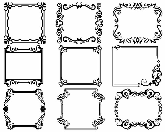 Download Frame svg/scroll clipart/frame svg/swirl silhouette/frame ...