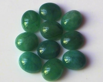 10 Pieces 12X10 MM Oval Shape Natural Brazilian Green Emerald Cabochon Cut Calibrated Gemstone Wholesale Lot 10X12 MM Oval Cabs Stone