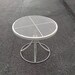 Patio white round table,vintage adjustable metal mesh table,patio porch plant stand