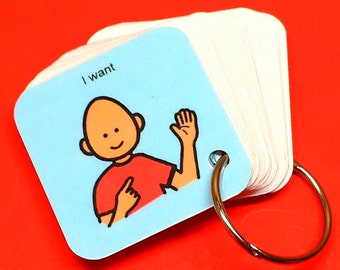 Autism PCS Keyring Activity - I Want - ABA Visual Aid Learning Activity and Communication Aid
