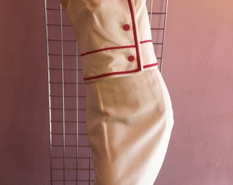 Pink and White 60s Suit Skirt Set