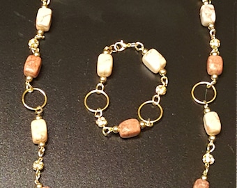 Neutral and Tan Color Jewelry Set