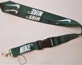 NIKE White On Dark Green Breakaway Lanyard