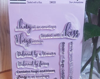 Sealed with a Kiss a6 clear photopolymer stamp set