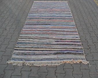 free shipping VINTAGE TURKİSH ousak kilim Anatolian handwoven kilim rug decorative kilim - SİZE : 54'' X 114'' ( 135 cm X 285 cm)