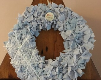 Merry Christmas blue wreath *SALE*