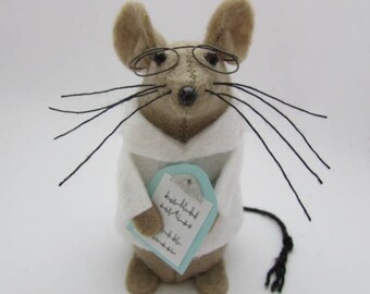 Doctor Mouse - Scientist Mouse - Felt Mice - Felt Mouse - Medical Ornament