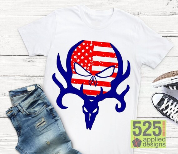 Download Deer Hunter American Flag Skull Cutting File, Studio 3 ...