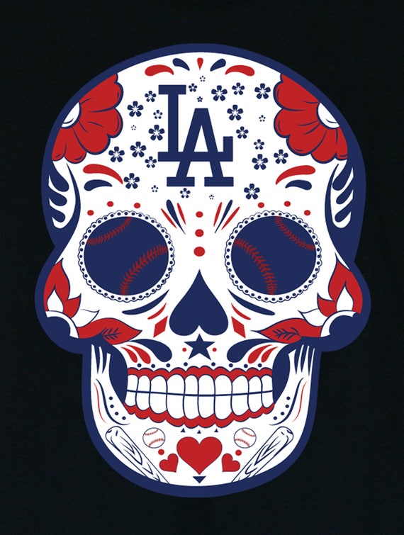 Los Angeles Dodgers Dia De Los Muertos Skull Image Men's