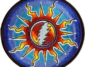 Grateful Dead Patch -Sunshine Bolt Patch. 100% Embroidered Patch/ Psychedelic/ 13 point Lightning Bolt/