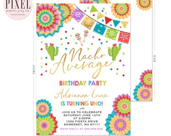Nacho Average Birthday Party Invitation Fiesta Birthday Invitation Cactus Fiesta Birthday Party Nacho Average Mexican Birthday Fiesta 6R