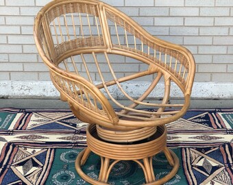 Rattan swivel and rocking chair