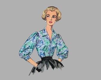 Vintage blouse pattern Simplicity 3229 Size 14 Bust 34 Full sleeves 3 lengths UNCUT