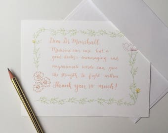 Custom Personalized Hand Lettered Card | Greeting Card | Thank You Card | Birthday Card