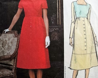 LOVELY Guy Laroche Dress Pattern VOGUE Paris Original 2507 Daytime or After 5 MIDI Dress Bust 34 Vintage Sewing Pattern
