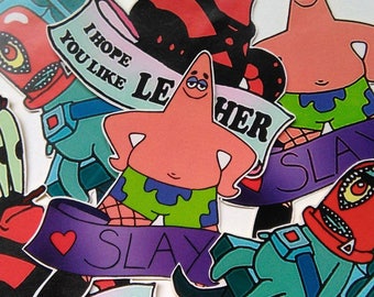 Spongebob Squarepants Sticker Pack of 3 BDSM Themed