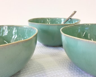 Soup bowl, Ceramic bowl, Mixing bowl, turquoise bowl, Small bowl, Serving bowl, Cereal bowl, Pottery bowl, serving dish, green bowl