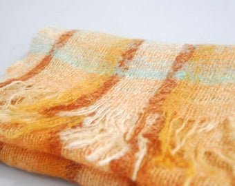 Vintage plaid cashmere scarf | vintage wool scarf | vintage cashmere scarf