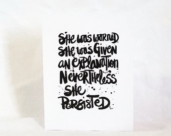 Nevertheless she persisted greeting card