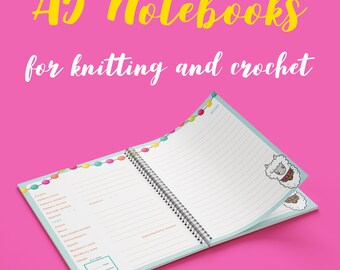 A5 notebook, planner, for knitters and crocheters