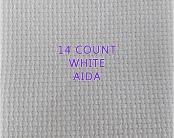 14 Count White Cotton Aida - sold in 25cm increments