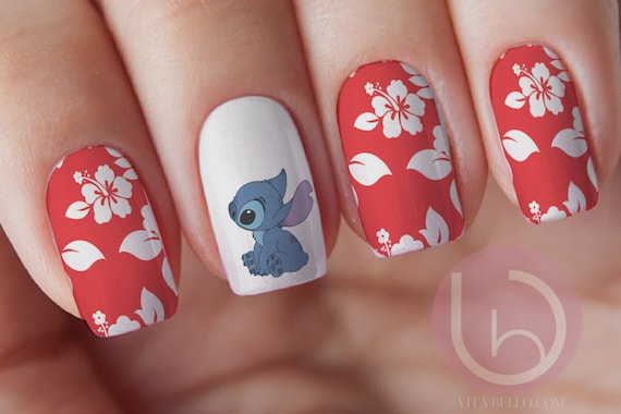 Stitch Nail Decal Waterslide, Nail Design, Nails, Press On Nail Stitch Nail Decal Waterslide, Nail Design, Nails, Press On Nail Decal, Nail Design, Nail ArtDisney decal, disney characters, Disney nails from ... - Stitch Nail Decal Waterslide, Nail Design, Nails, Press On Nail