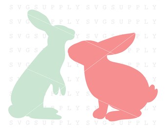 Bunny SVG, Rabbit Silhouette SVG, Easter Bunny SVG cut file vinyl decal for silhouette cameo cricut iron on transfer on mug shirt fabric