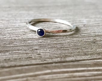 Sapphire ring, blue stone stacking ring, september birthstone ring, sapphire stacking ring, blue stone stacker ring, blue gemstone ring,