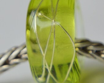 Unique Handmade Lampwork Glass European Charm Bead with Pure Silver - SRA - Fits all charm bracelets - Silver Core Options