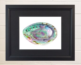 Abalone - Watercolor Print - Seashell - Ocean Painting - Sea Painting - Ocean Art - Abalone Painting - Beach Art, Beach Decor, Abalone Shell