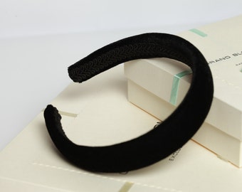 Black padded headband Velvet headband Black velvet headband Black classic headband