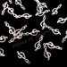 100 pieces TREBLE CLEF Charms 17x7mm Silver -plated Brass