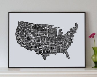 American Gastronomy Map Print - Christmas gift