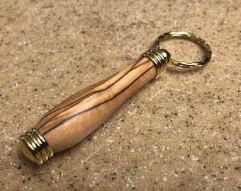 Secret Compartment Key Chain - Toothpick holder - 24kt Gold