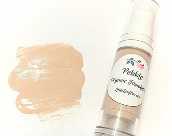 PEBBLE Liquid ORGANIC Foundation - Natural Makeup Vegan Gluten Free - Serum Liquid Minerals Fair Light Skin