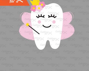 Tooth fairy SVG, DXF, PNG, Eps Cutting files, Tooth Svg, Tooth Clipart, Cute Teeth SVGs for Tooth Fairy Bags, for Silhuette cricut