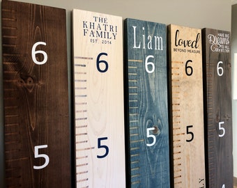 Mothers Day Gift Rustic Family Growth Chart Ruler, Personalized Kids Growth Chart, Wooden Ruler Chart, Growth Chart, Kids Ruler Height Chart