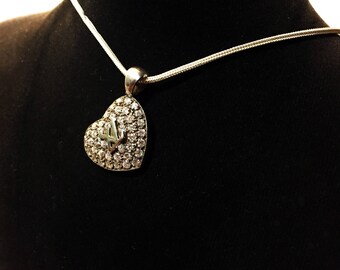 Sterling Silver Necklace with Synthetic Crystals