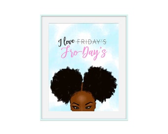 Black Art Girl Magic Print Afro Printable Natural Hair Black Art Girl Magic Print Afro Printable Natural Hair