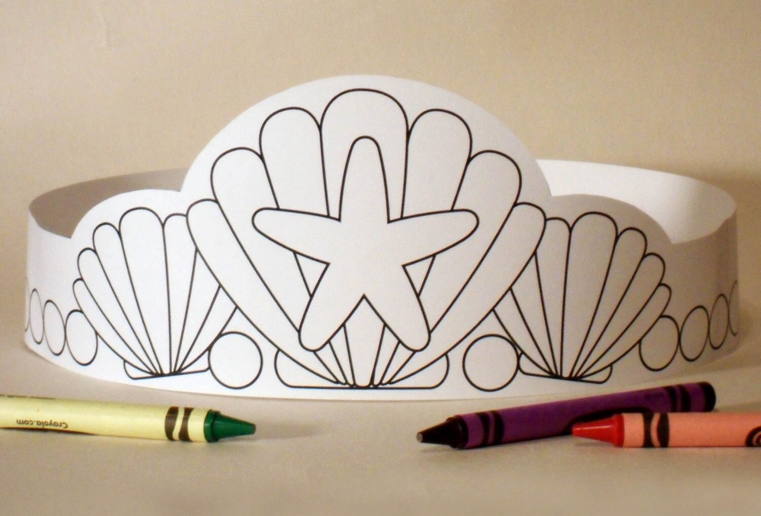 Mermaid Paper Crown COLOR YOUR OWN Printable Mermaid Paper Crown COLOR YOUR OWN Printable
