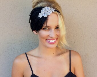 Silver Headband, Silver great Gatsby headpiece, daisy buchanan silver Fascinator 1920s headpiece, Flapper headband, Art Deco 1920s, Titanic