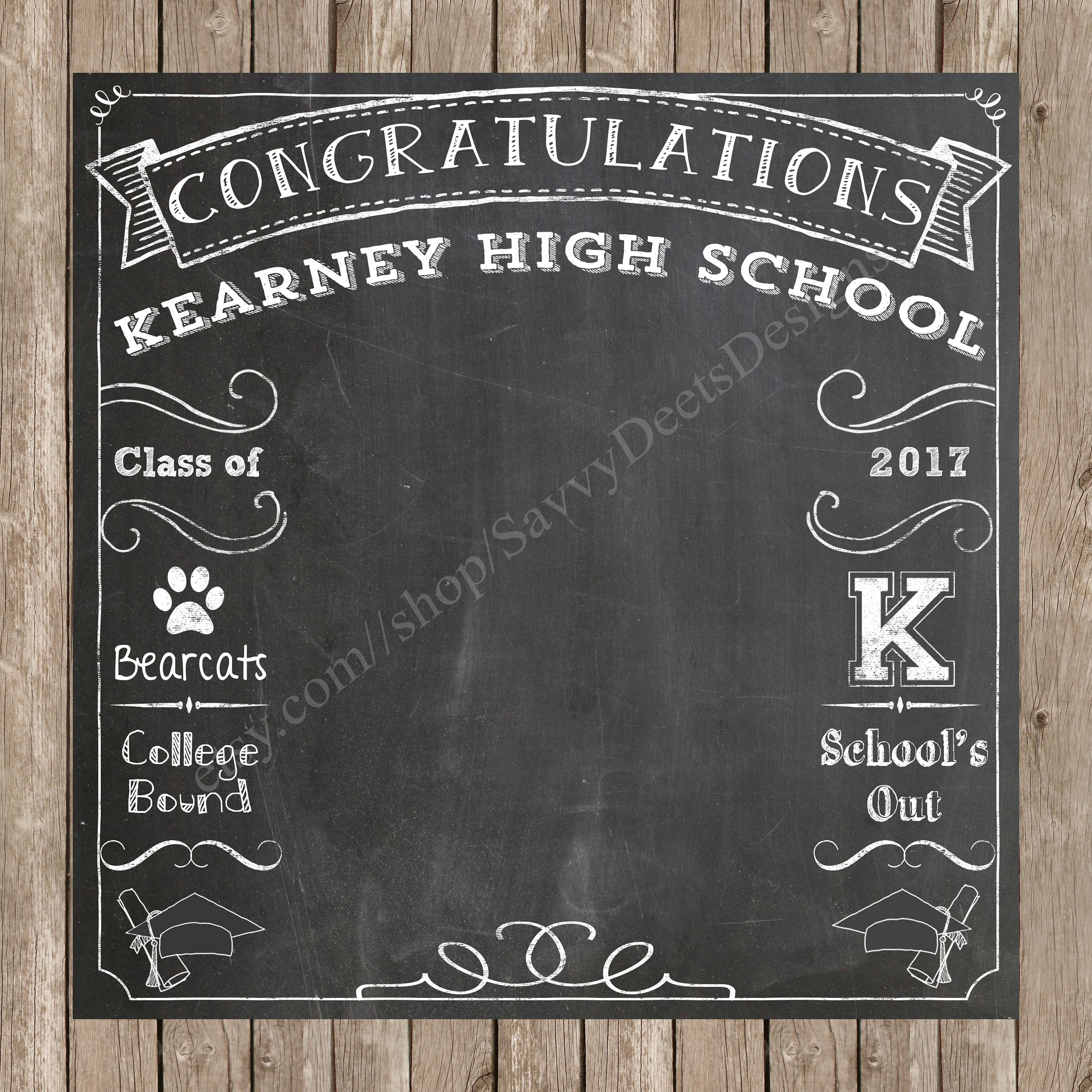 Complete Custom Chalkboard Graduation Photo Backdrop