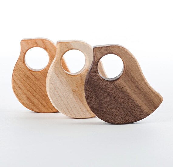 Bird Wood Rattle An Eco-Friendly Safe Baby Toy Teether