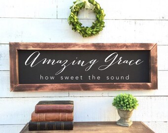 Amazing grace how sweet the sound, vintage Home Decor