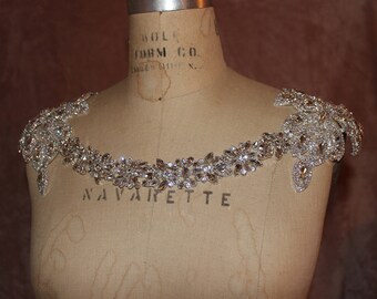 Shoulder necklace, Shoulder Jewelry, Silver Shoulder Necklace, Bridal Shoulder Necklace Jewelry, Shoulder Piece, Crystal Bolero