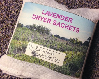 Eco-Friendy Lavender Dryer Bags - Set of 3 - Reusable, Natural Muslin, Organic Lavender